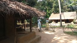 Mannequins in village at Ape Gama