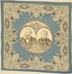 Benjamin Harrison-Morton Protection Home Industries Portrait Handkerchief, ca. 1888