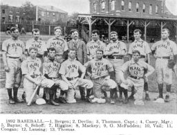 Baseball, 1892 University team, group photograph