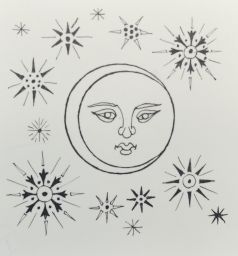 Spot decoration for "Letters from Petrarch" (moon)