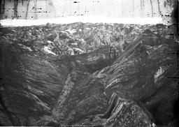 General view of crevasses on northern edge of Marvine Glacier