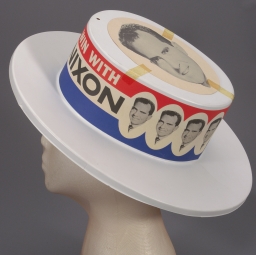 Win With Nixon Plastic Portrait Hat, ca. 1960