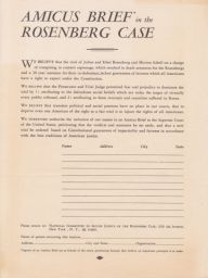 Amicus Brief in the Rosenberg Case