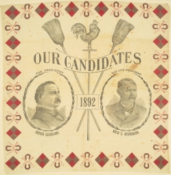 Cleveland-Stevenson Our Candidates 1892 Portrait Handkerchief