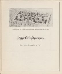 Phipps Garden Apartments brochure (front cover).