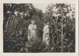 Anna Comstock with a Woman in the Garden
