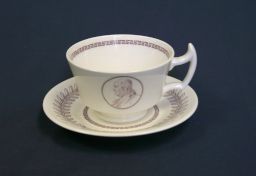 Wedgwood china (University of Pennsylvania), teacup and saucer, 1960