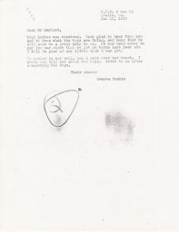 Geneva Rushin to Walter Garland Confirming Previous Correspondence, January 1948 (correspondence)
