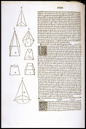 Del modo e via a saper mesurare ogni pyramide [Proportions of various solids] (from Pacioli, Proportion)