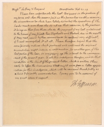 Thomas Jefferson Autographed Letter to LeRoy, Bayard, & Company