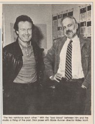 Photograph of Ridley Scott and Philip K. Dick.