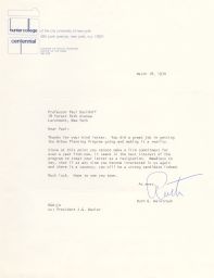 Typed signed letter from Ruth Weintraub to Paul Davidoff.