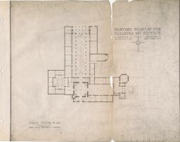 Proposed Museum for Pasadena Art Institute: First floor plan.