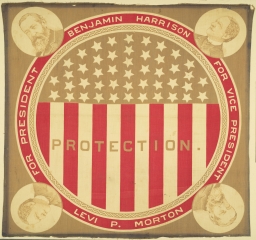 Benjamin Harrison-Morton Protection Portrait Handkerchief