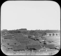Rooftops from the city wall, Peking, China