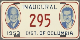 Eisenhower-Nixon Portrait Inaugural License Plate, 1953