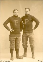Josiah C. McCracken (1874-1962), M.D. 1901, Sc.D. (hon.) 1927,  and T. Truxton Hare, All-American football players, studio photograph