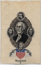 Blaine, Logan, Lincoln, Garfield, and Washington Portrait Ribbon, ca. 1884