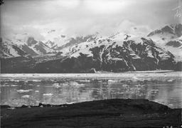 Long focus panorama (291-292-293) of Turner Glacier, ect. from Osier Island