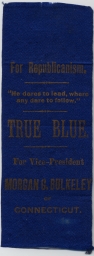 Bulkeley Vice-Presidential Campaign Ribbon, ca. 1896