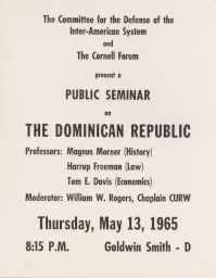 Public Seminar on the Dominican Republic poster.