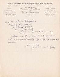 Harcourt A. Synes to Mathew Napear (correspondence)