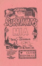 Club Minimal, 1984 April 15