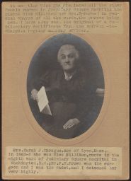 Mrs. Sarah J. Sprague, with typed annotations by Burt Green Wilder.