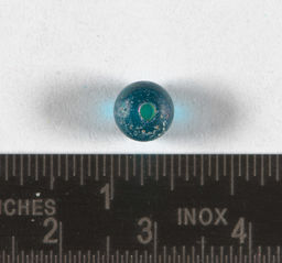 Turquoise drawn glass bead