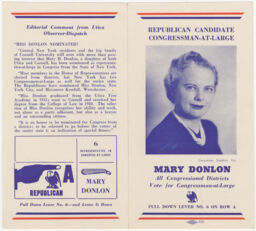 Mary Donlon Republican Candidate Congressman-at-Large political flyer