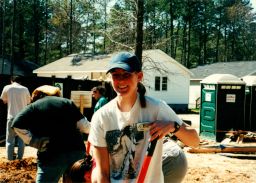Student volunteering with Habitat for Humanity