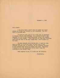 Albert E. Kahn Receives a Letter, December 1952 (correspondence)