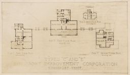 Kingsport Improvement Corporation. First and Second-Floor plans of house types C and E