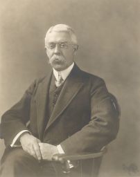 J. William (James William) White (1850-1916), M.D. 1871, Ph.D. 1871, portrait photograph as an older man