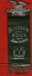 Connecticut Republican National Convention Alternate Delegate's Ribbon, 1896