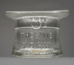 Benjamin Harrison The Same Old Hat Glass Toothpick Holder, ca. 1888