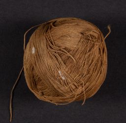Ball of brown yarn