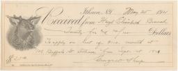 Receipt for balance of rent payment by Hazel Elizabeth Branch for 708 Buffalo St. (Sigma Delta Epsilon) signed by George W. Sharpe.