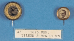 Tilden-Hendricks Photographic Campaign Pins, ca. 1876
