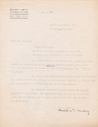 Milton I. Milvy to Rubin Saltzman Regarding Zhitlowsky Copyright Challenge, November 1944 (legal correspondence)
