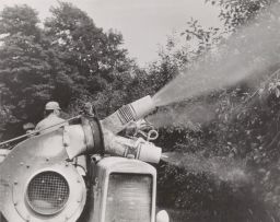 Sprayer demo in an orchard