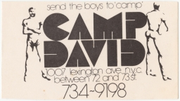 Larry Blagg matchbook covers collected in New York City: Camp David 1007 Lexington Ave