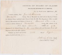 Enlisted slave gains manumission, 3 documents