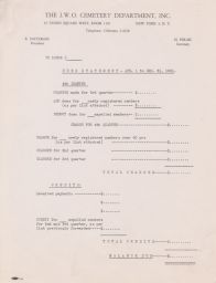 Nahum Polak and Rubin Saltzman to JPFO Lodges about IWO Cemetery Department Dues Statement for Last Three Quarters of 1951, December 1951