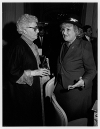 May Sarton and another woman at a National Gay and Lesbian Task Force gala