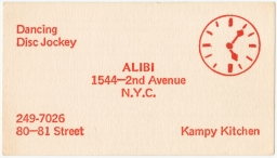 Larry Blagg matchbook covers collected in New York City: Alibi 1544 2nd Avenue