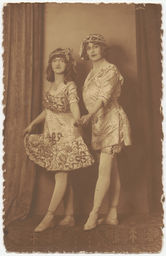 [Two female impersonators as dancers]