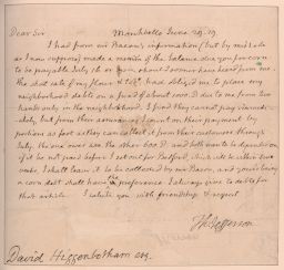 Letter from Thomas Jefferson to David Higgenbotham esquire