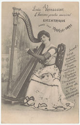 Louis Vernassier, l'homme protée musical excentrique dans son travesti-dame jouant