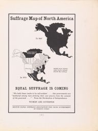 Suffrage Map of North America - Equal Suffrage is Coming